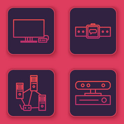 set line smart tv computer network smartwatch vector image