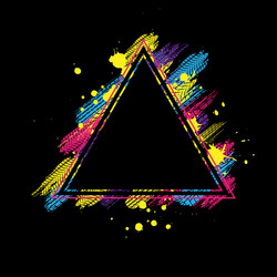 black and color triangle tire frame vector image
