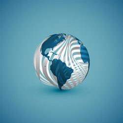 blue globe map with pattern sphere vector image