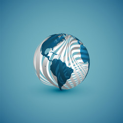 Blue globe map with pattern sphere vector