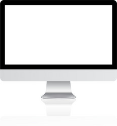 Computer monitor with white screen mock up vector