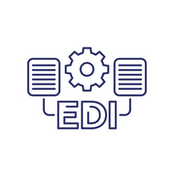 Edi icon electronic data interchange line vector