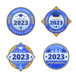 gradient badges collection for class of 2023 vector image