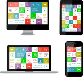 isolated gadgets with ui and web elements vector image