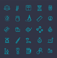 measuring related web icon set - outline vector