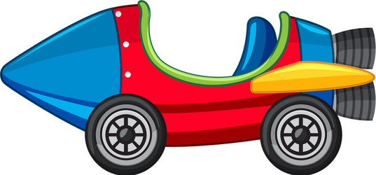 rocket car in red and blue color vector