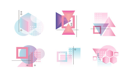 abstract composition with gradient geometry forms vector