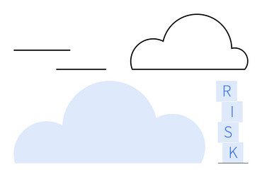 conceptual representation of risk with clouds vector image