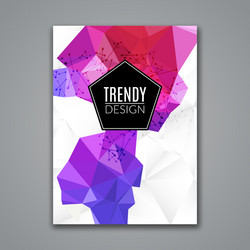cover report business colorful triangle polygonal vector image