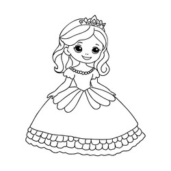 Cute Princess Coloring Page