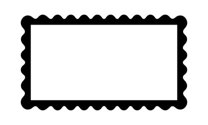 rectangle frame with scalloped edges rectangular vector image