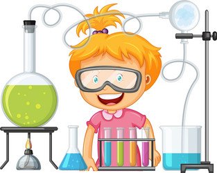 Scientist in Lab with Science Tools vector image