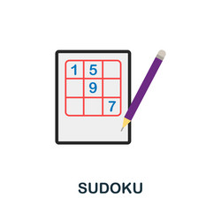 Sudoku icon flat sign element from table games vector