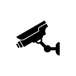 Cctv black silhouette icon security video camera vector