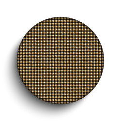 Gold sequin circle button on white background vector