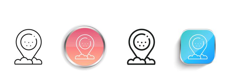 golf icon thin linear regular and button style vector image