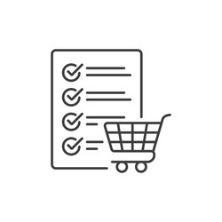 shopping list icon in flat style memo pages vector image