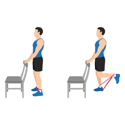 Standing Hamstring Curl with Resistance Band vector image