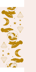 vertical seamless border with hands crystal globe vector image