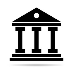 Building university architecture shadow icon vector