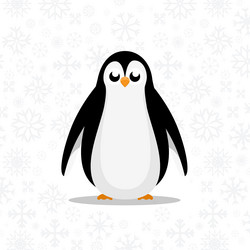 cute penguin with big eyes on white background vector