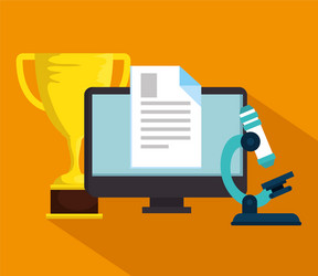 education on line with desktop display vector image