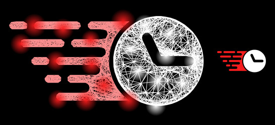 flare intersected mesh clock with glare spots vector image