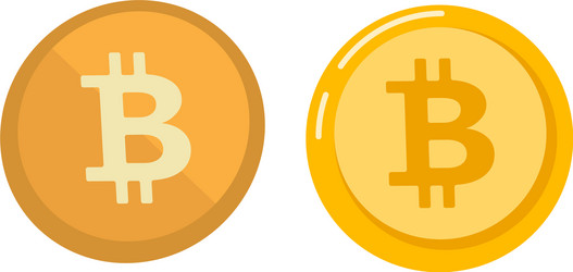 Golden bitcoin coin symbol - cartoon vector