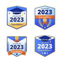 gradient badges collection for class of 2023 vector image