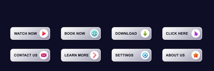 interactive web buttons for easy navigation vector image
