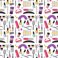 manicure instruments seamless pattern background vector