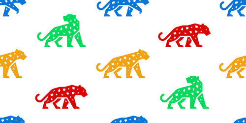 Seamless pattern with leopards vector