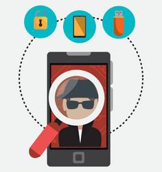 security system and technologies graphic design vector image