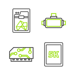 set line tablet with text 5k ram random access vector image
