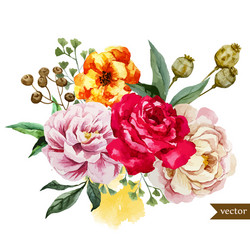 Watercolor Floral Pattern Vector Image