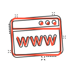 Website domain icon in comic style com internet vector