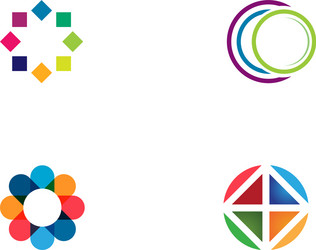 Venn colorful diagrams set Royalty Free Vector Image
