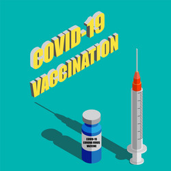 Coronavirus vaccine isometric background vector