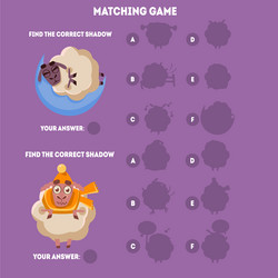 find correct shadow matching game educational vector image