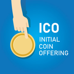 ico blockchain technology initial coin offering vector