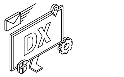 it dx image simple computer monitor and icon vector