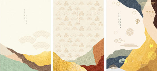 japanese background with icon and pattern vector image
