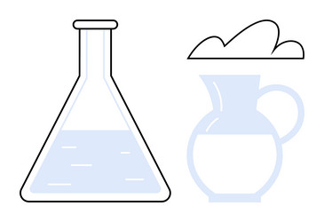 laboratory flask with liquid and transparent vector image