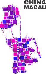 mosaic macau map of square elements vector image