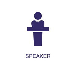Speaker element in flat simple style on white vector