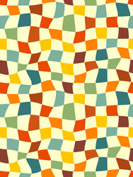 Trippy retro 70s chessboard grid seamless pattern vector