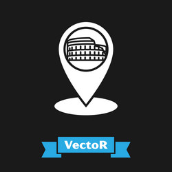 white map pointer with coliseum in rome italy vector image