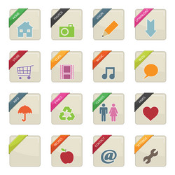 Isolated Web Button Tiles vector image