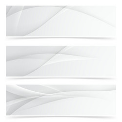 Smooth Gray Wave Header Collection vector