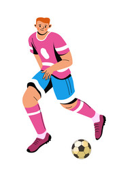 soccer player with ball footballer in action Vector Image